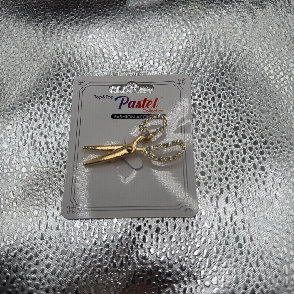 Gold and Silver Scissors Brooch
